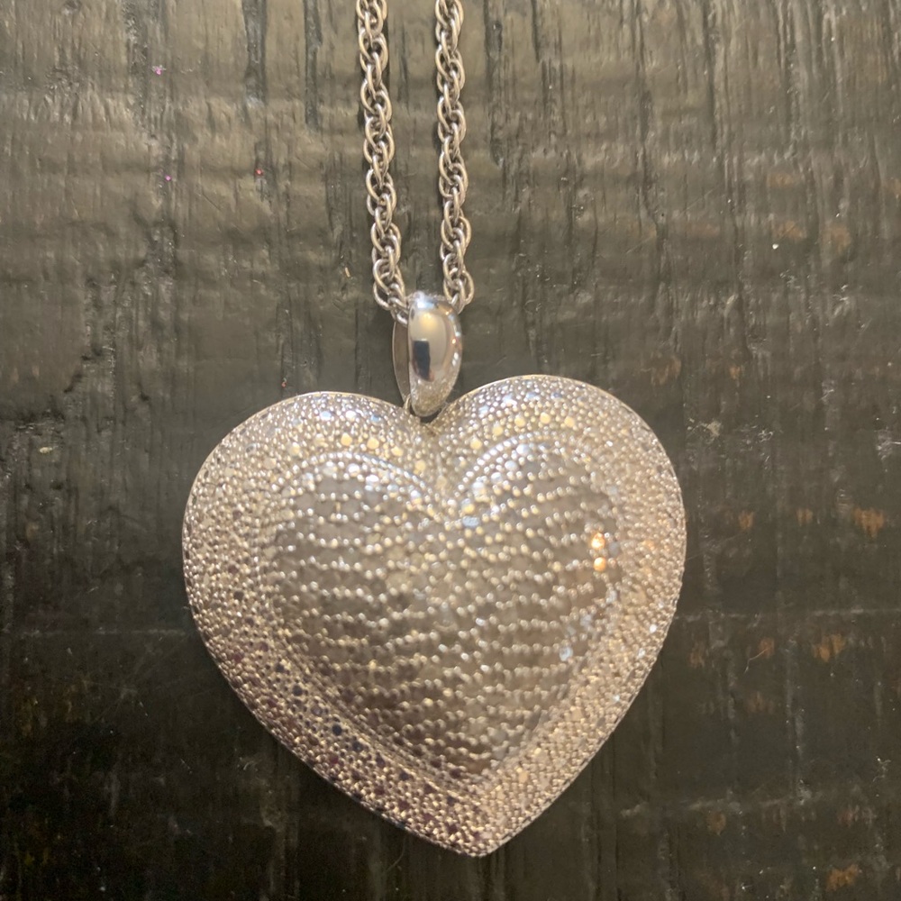 Silver Heart locket necklace.